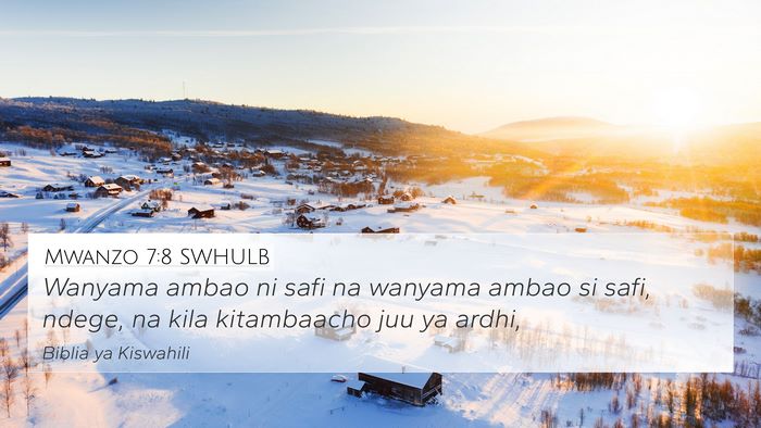 Mwanzo 7:8 SWHULB 4K Wallpaper - Wanyama ambao ni safi na wanyama ambao si safi, - 4K Wallpaper Bible Verse