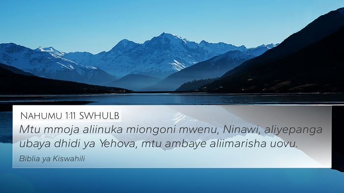 Nahumu 1:11 SWHULB Bible Verse Image