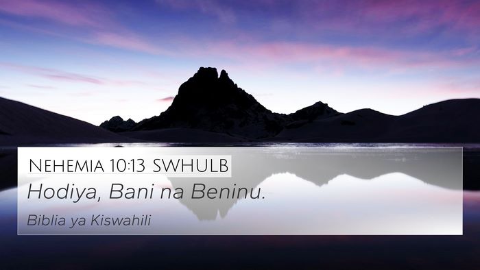 Nehemia 10:13 SWHULB Bible Verse Image