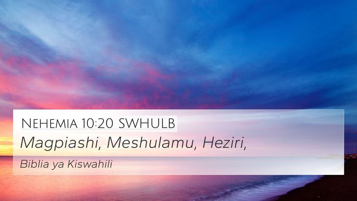 Nehemia 10:20 SWHULB Bible Verse Image