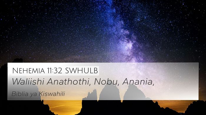 Nehemia 11:32 SWHULB Bible Verse Image