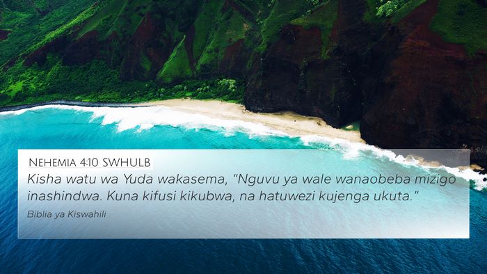 Nehemia 4:10 SWHULB Bible Verse Image