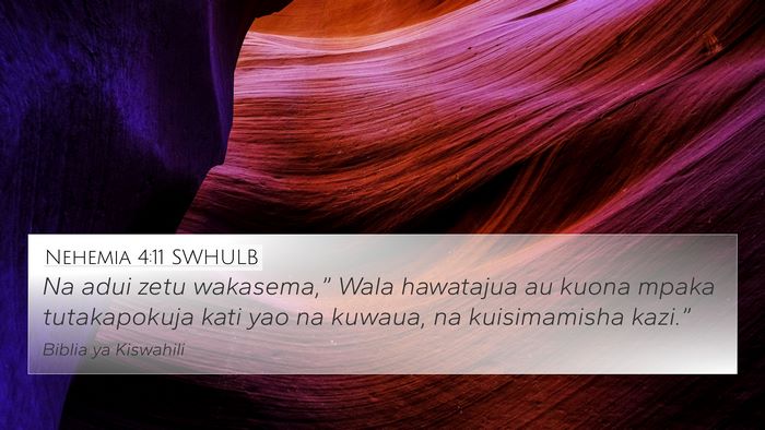 Nehemia 4:11 SWHULB Bible Verse Image