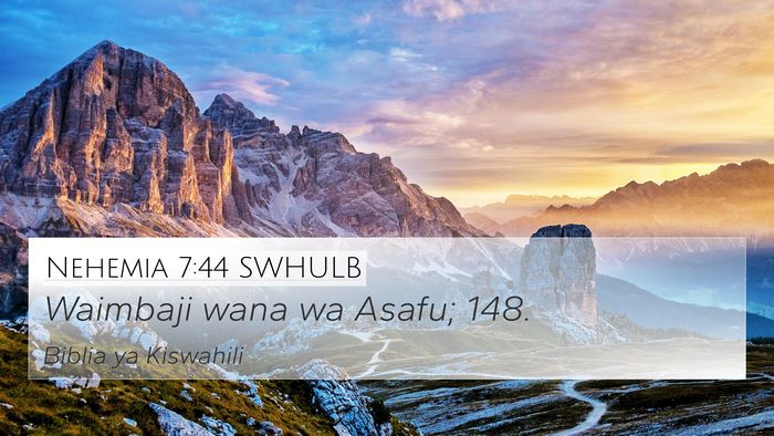 Nehemia 7:44 SWHULB Bible Verse Image