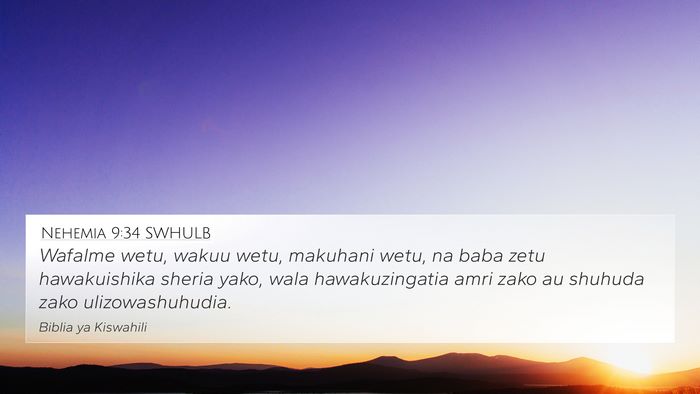 Nehemia 9:34 SWHULB Bible Verse Image