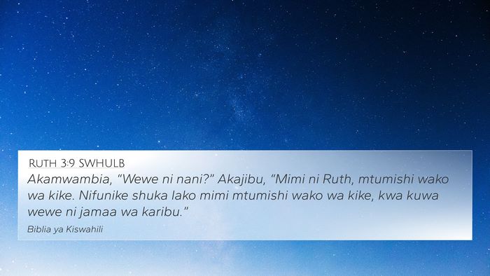 Ruth 3:9 SWHULB Bible Verse Image