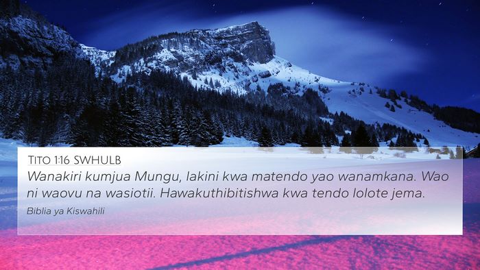 Tito 1:16 SWHULB Bible Verse Image