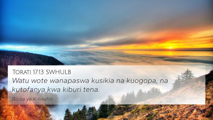 Torati 17:13 SWHULB Bible Verse Image