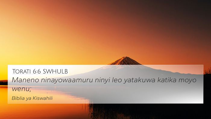 Torati 6:6 SWHULB Bible Verse Image