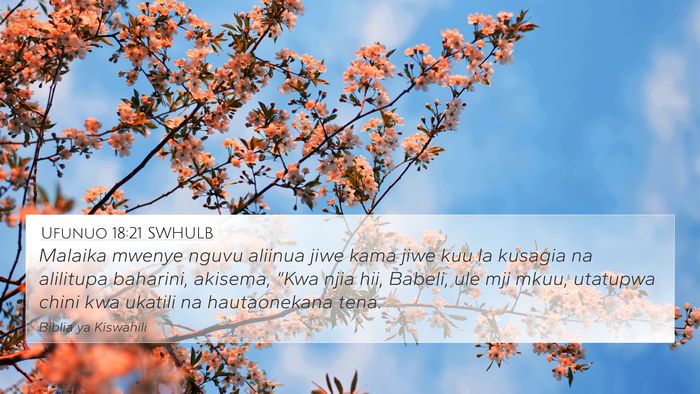 Ufunuo 18:21 SWHULB Bible Verse Image