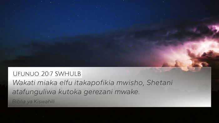 Ufunuo 20:7 SWHULB Bible Verse Image