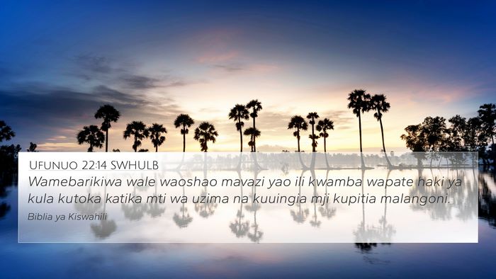 Ufunuo 22:14 SWHULB Bible Verse Image