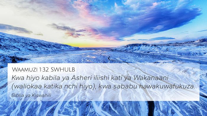 Waamuzi 1:32 SWHULB Bible Verse Image