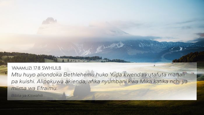 Waamuzi 17:8 SWHULB Bible Verse Image