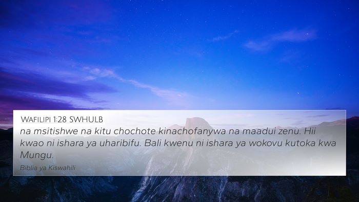 Wafilipi 1:28 SWHULB Bible Verse Image