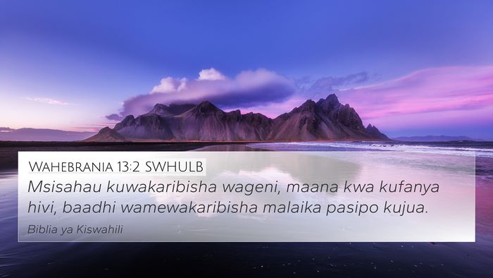 Wahebrania 13:2 SWHULB Bible Verse Image