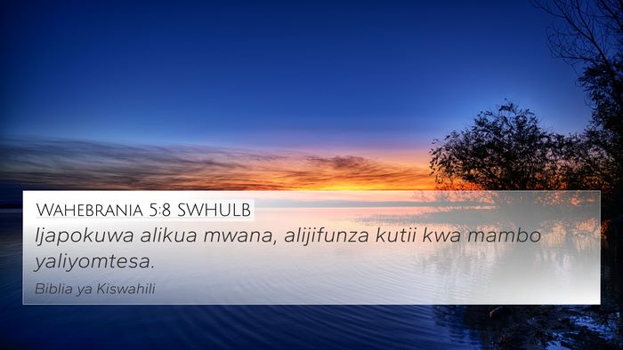 Wahebrania 5:8 SWHULB Bible Verse Image