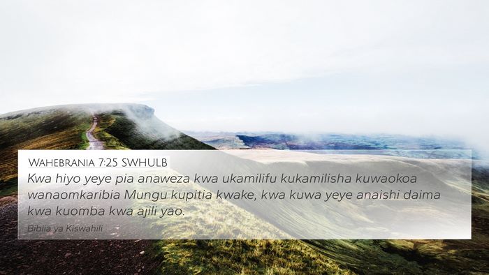 Wahebrania 7:25 SWHULB Bible Verse Image