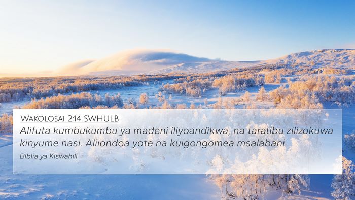 Wakolosai 2:14 SWHULB Bible Verse Image