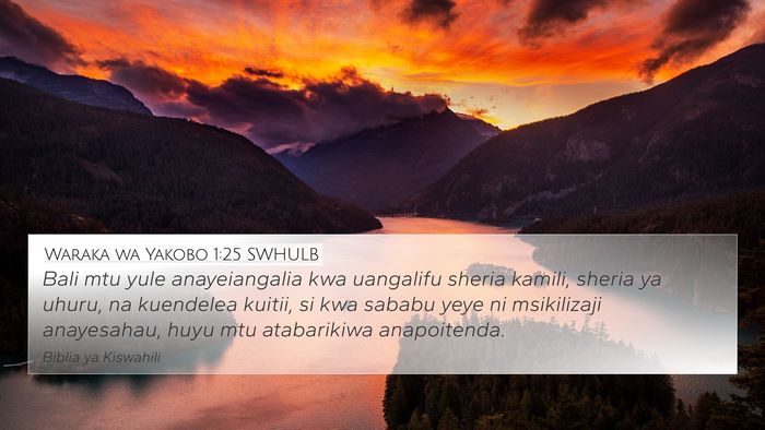 Waraka wa Yakobo 1:25 SWHULB Bible Verse Image