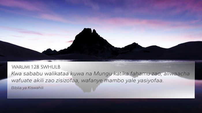 Warumi 1:28 SWHULB Bible Verse Image