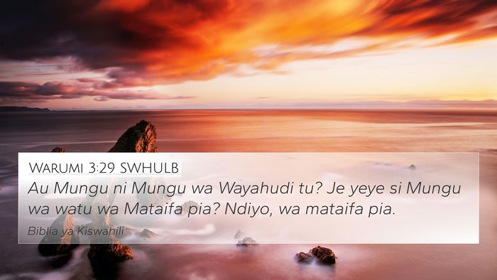 Warumi 3:29 SWHULB Bible Verse Image