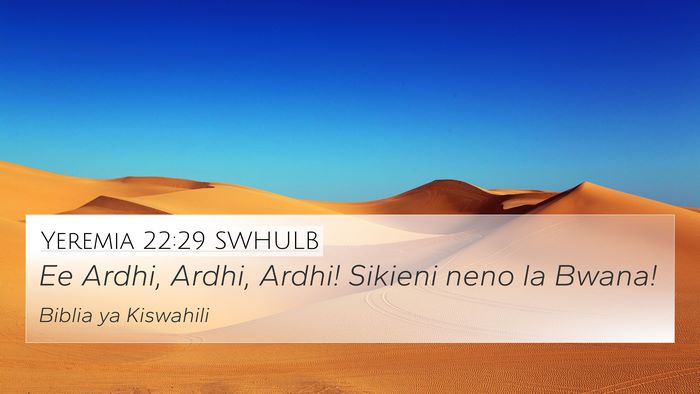 Yeremia 22:29 SWHULB Bible Verse Image