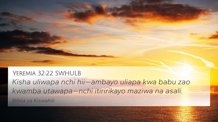 Yeremia 32:22 SWHULB Bible Verse Image