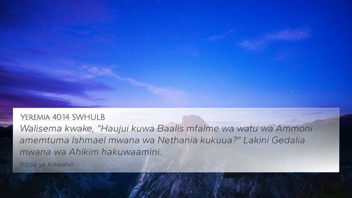 Yeremia 40:14 SWHULB Bible Verse Image