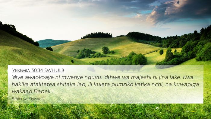 Yeremia 50:34 SWHULB Bible Verse Image