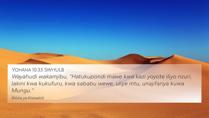Yohana 10:33 SWHULB Bible Verse Image