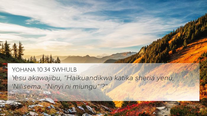 Yohana 10:34 SWHULB Bible Verse Image