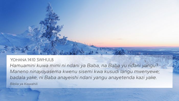 Yohana 14:10 SWHULB Bible Verse Image