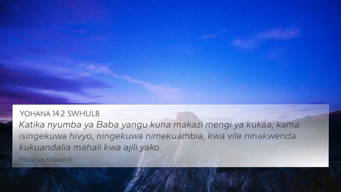 Yohana 14:2 SWHULB Bible Verse Image