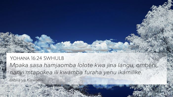 Yohana 16:24 SWHULB Bible Verse Image