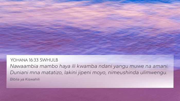Yohana 16:33 SWHULB Bible Verse Image