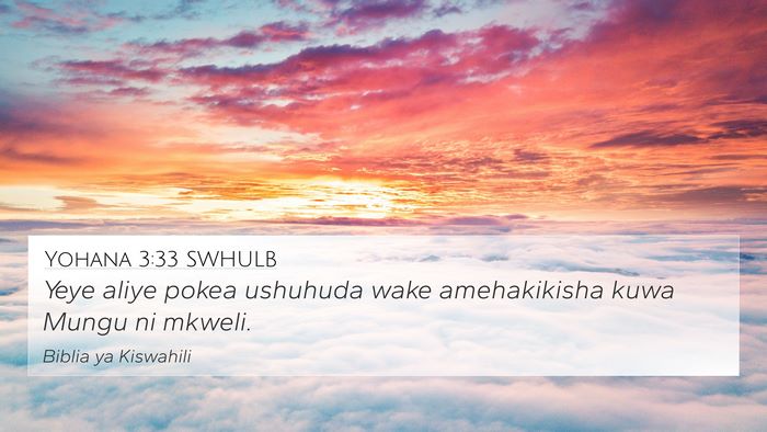 Yohana 3:33 SWHULB Bible Verse Image