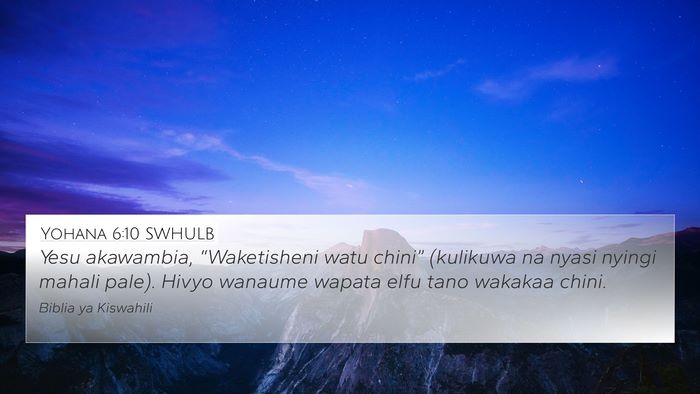 Yohana 6:10 SWHULB Bible Verse Image