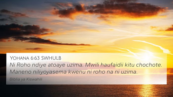 Yohana 6:63 SWHULB Bible Verse Image