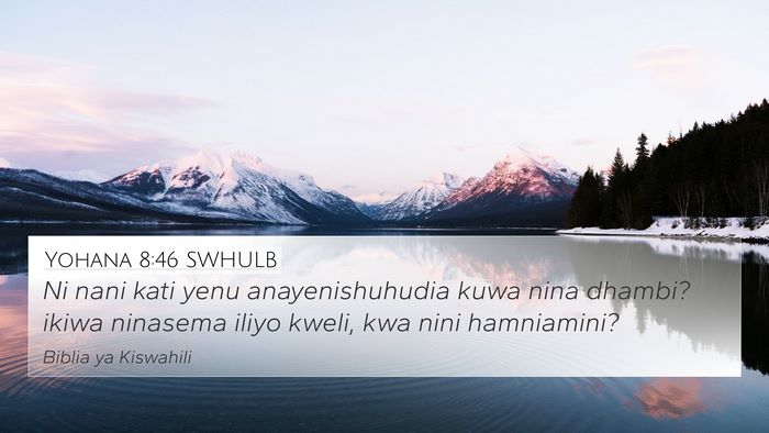 Yohana 8:46 SWHULB Bible Verse Image