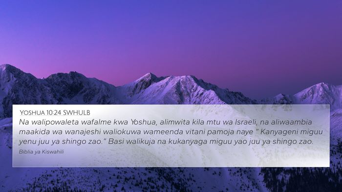 Yoshua 10:24 SWHULB Bible Verse Image