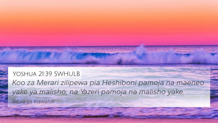 Yoshua 21:39 SWHULB Bible Verse Image