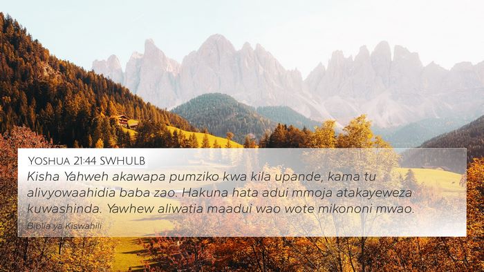 Yoshua 21:44 SWHULB Bible Verse Image