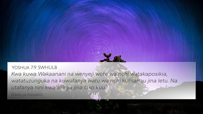 Yoshua 7:9 SWHULB Bible Verse Image