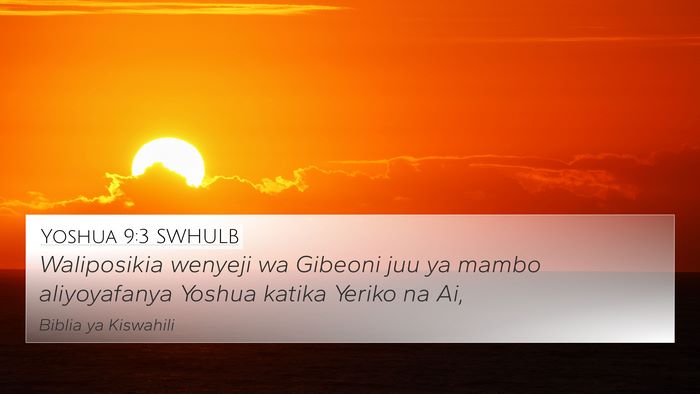 Yoshua 9:3 SWHULB Bible Verse Image