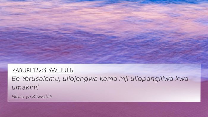 Zaburi 122:3 SWHULB 4K Wallpaper - Ee Yerusalemu, uliojengwa kama mji uliopangiliwa - 4K Wallpaper Bible Verse