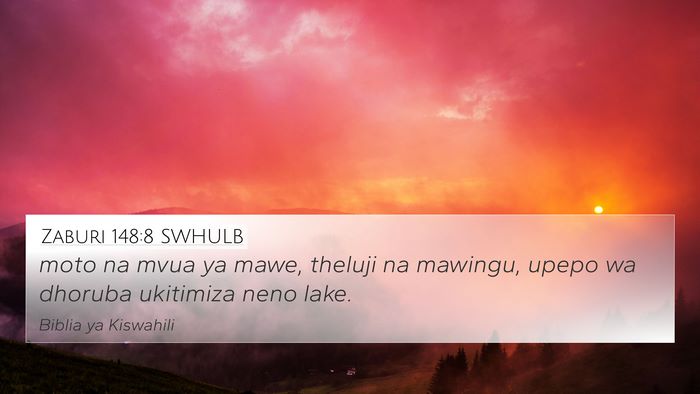 Zaburi 148:8 SWHULB 4K Wallpaper - moto na mvua ya mawe, theluji na mawingu, upepo - 4K Wallpaper Bible Verse