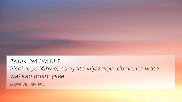 Zaburi 24:1 SWHULB 4K Wallpaper - Nchi ni ya Yahwe, na vyote viijazavyo, dunia, na - 4K Wallpaper Bible Verse