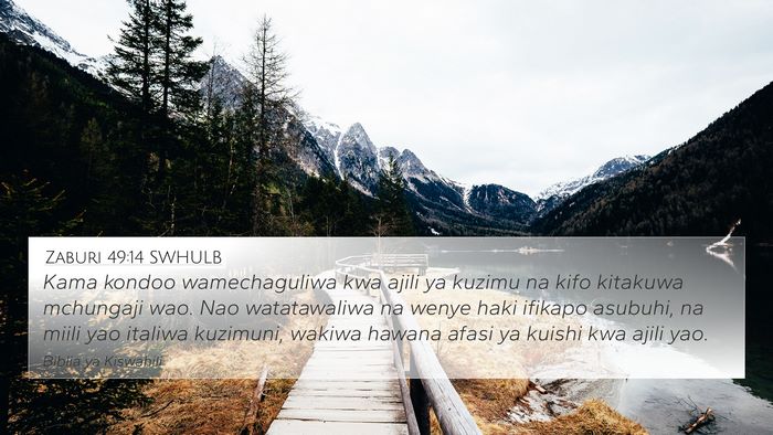 Zaburi 49:14 SWHULB Bible Verse Image