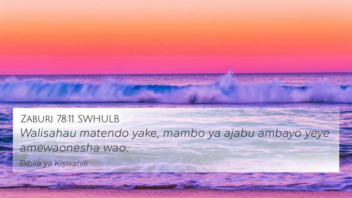 Zaburi 78:11 SWHULB Bible Verse Image